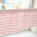 のぼり屋工房 カフェカーテン ギザギザボーダー 800×450mm ピンク・40724 (1390974)