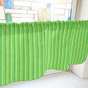 のぼり屋工房 カフェカーテン 細ストライプ 800×450mm 緑・40740 (1390982)