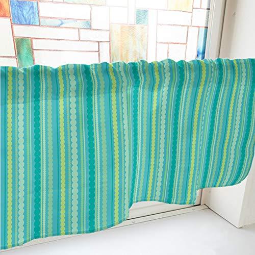 NOBORIYA のぼり屋 カフェカーテン 水玉ストライプ 800×450mm 緑・40752 (1390988)