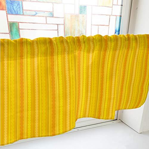 NOBORIYA のぼり屋 カフェカーテン 水玉ストライプ 800×450mm 黄・40754 (1390989)