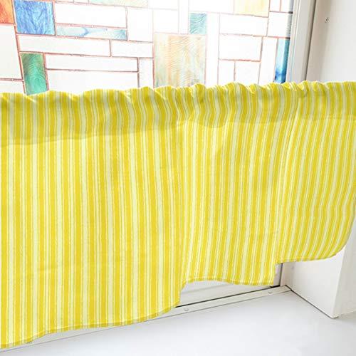 NOBORIYA のぼり屋 カフェカーテン アイビーストライプ 800×450mm 黄・40766 (1390995)