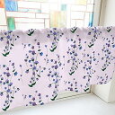 のぼり屋工房 カフェカーテン スミレ 800×450mm ピンク・40796 (1391010)