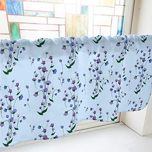 NOBORIYA のぼり屋 カフェカーテン スミレ 800×450mm 青・40798 (1391011)