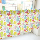 のぼり屋工房 カフェカーテン フルーツ 800×450mm 白・40520 (1390872)