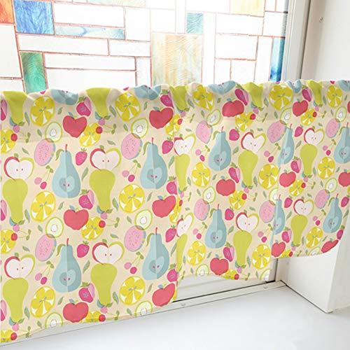 NOBORIYA のぼり屋 カフェカーテン フルーツ 800×450mm ベージュ・40530 (1390877)