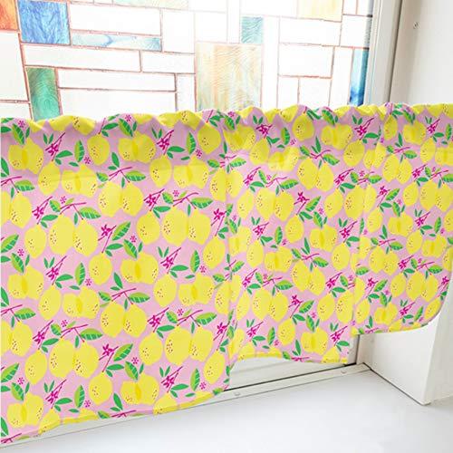 のぼり屋(Noboriya) カフェカーテン レモン 800×450mm ピンク・40534 (1390879)