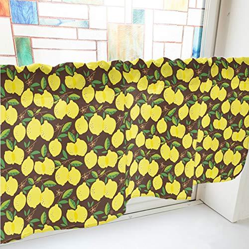 NOBORIYA のぼり屋 カフェカーテン レモン 800×450mm 茶・40540 (1390882)