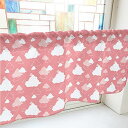 のぼり屋工房 カフェカーテン ベタと線の雲 800×450mm ピンク・40628 (1390926)