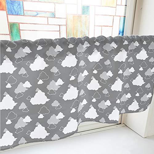 NOBORIYA のぼり屋 カフェカーテン ベタと線の雲 800×450mm 黒・40638 (1390931)