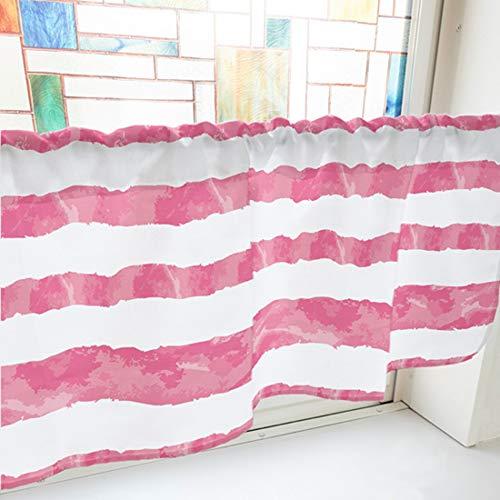 NOBORIYA のぼり屋 カフェカーテン ランダムボーダー 800×450mm ピンク・40652 (1390938)