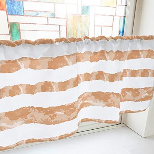 NOBORIYA のぼり屋 カフェカーテン ランダムボーダー 800×450mm 茶・40660 (1390942)