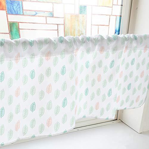 NOBORIYA のぼり屋 カフェカーテン 葉っぱ 800×450mm 白・40400 (1390812)