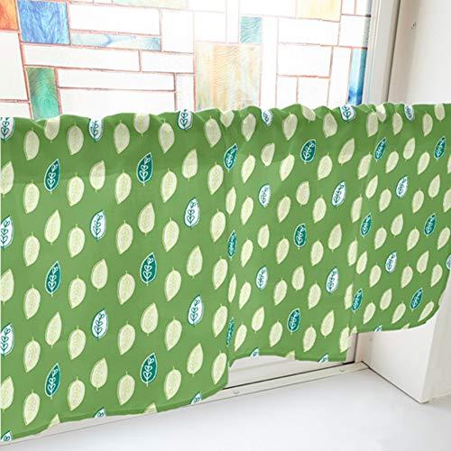 のぼり屋(Noboriya) カフェカーテン 葉っぱ 800×450mm 緑・40408 (1390816)