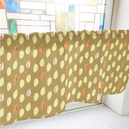 NOBORIYA のぼり屋 カフェカーテン 葉っぱ 800×450mm 茶・40410 (1390817)