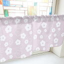 のぼり屋(Noboriya) カフェカーテン ベタと線の花 800×450mm 紫・40420 (1390822)(3)