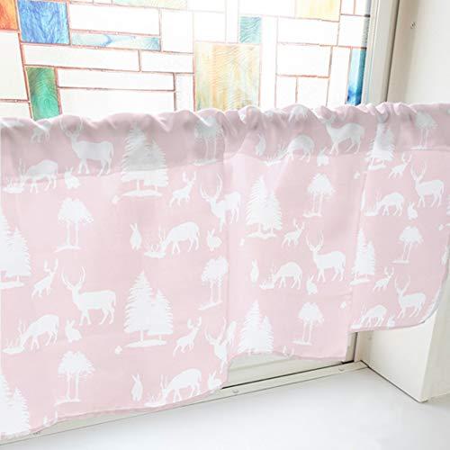 NOBORIYA のぼり屋 カフェカーテン 動物シルエット 800×450mm ピンク・40470 (1390847)