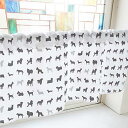 のぼり屋工房 カフェカーテン 犬シルエット 800×450mm グレー・40472 (1390848)