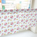 のぼり屋工房 カフェカーテン ハイビスカス 800×450mm 白・40508 (1390866)