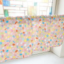 のぼり屋工房 カフェカーテン タイル 800×450mm ピンク・41582 (1391403)
