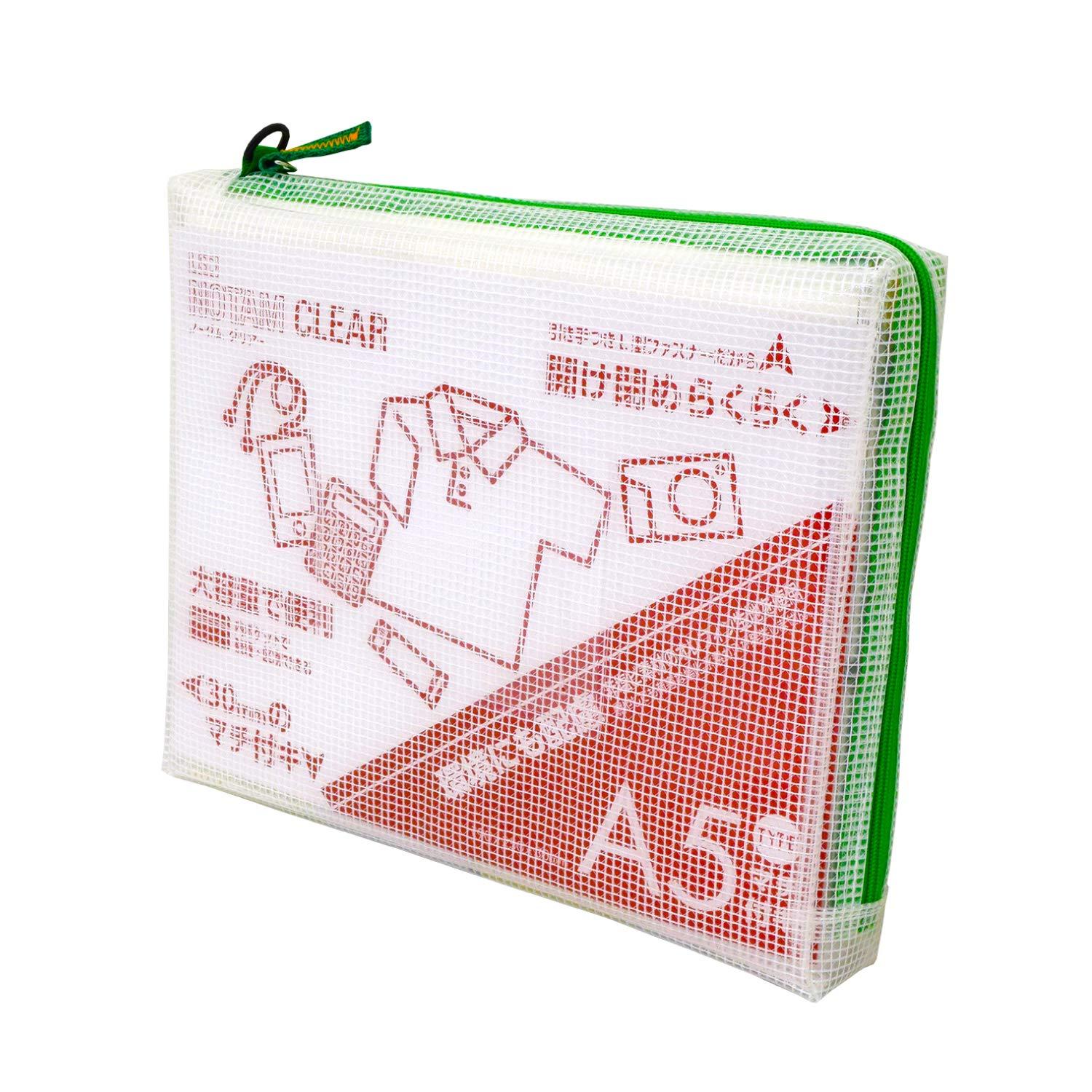 サクラクレパス ノータム メッシュケース マチ付き クリア A5 グリーン UNCM-A5#29