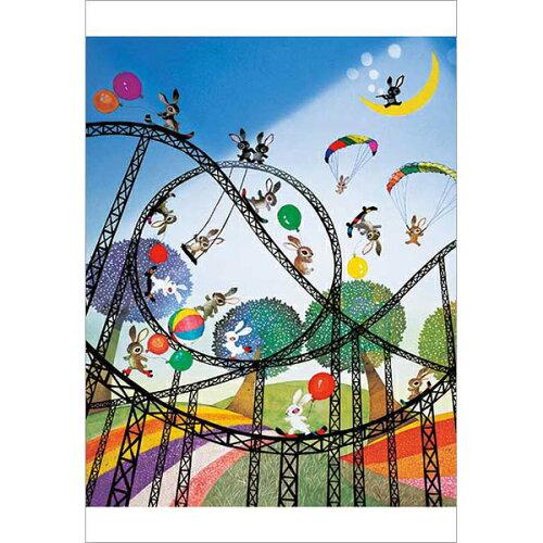 アップルワン ジグソーパズル 藤城清治 ジャンピングラビット 300ピース 300-374 (1848764)