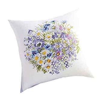 オリムパス製絲(Olympus Thred) ししゅうキット 5990(オフホワイト) クッション ブルーアネモネ (4512g)