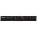 ミモザ(Mimosa) MIMOSA(ミモザ) 時計バンド クロコマット 20mm ブラック (美錠:銀) WRM-A20 (1561300)