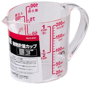 Bread Meters - パール金属 ENJOY KITCHEN 大きい目盛 耐熱計量カップ 200ml C-4741