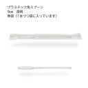 … プラスチック角スプーン 9cm 単袋 透明 100本 004513009 1袋(100本入)