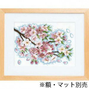 オリムパス製絲 7179 オリムパス ししゅうキット フレーム 桜堤のほとりで (2080be)