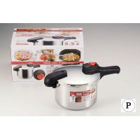 パール金属 片手 圧力鍋 5.5L IH対応 ステンレス 圧力切替式 レシピ付 節約クック H-5437