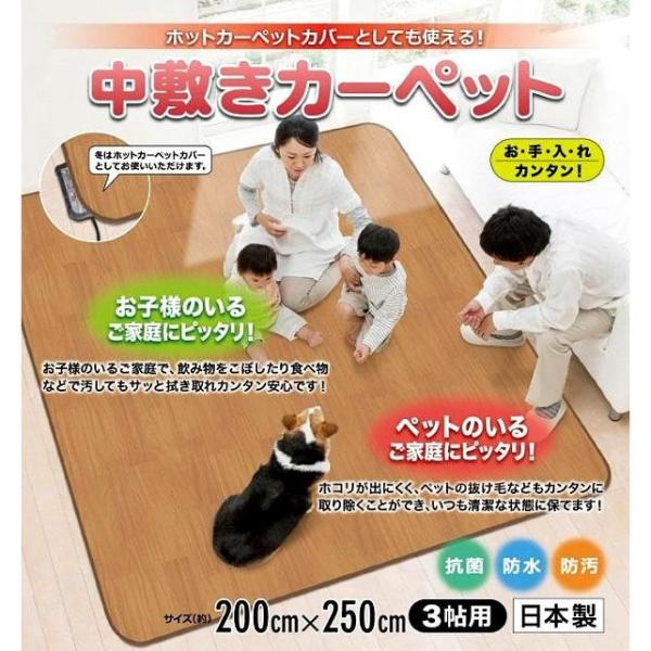 明和グラビア ホットカーペットカバーとしても使える!!防水中敷きカーペット BR(木目) AHW-1003 HH 200..