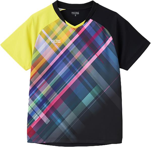 VICTAS(ヴィクタス) グラデチェック_ゲームシャツ (612501) [色 : ブラック] [サイズ : 4XL]