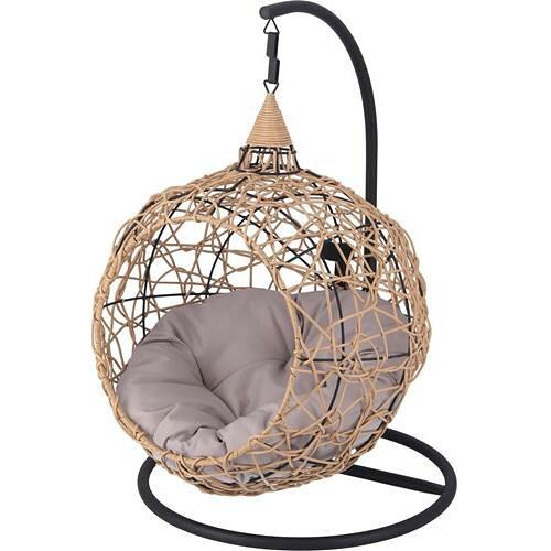 不二貿易 ペット用ハンギングチェア ラウンド NA 色:ナチュラル 品番:51736