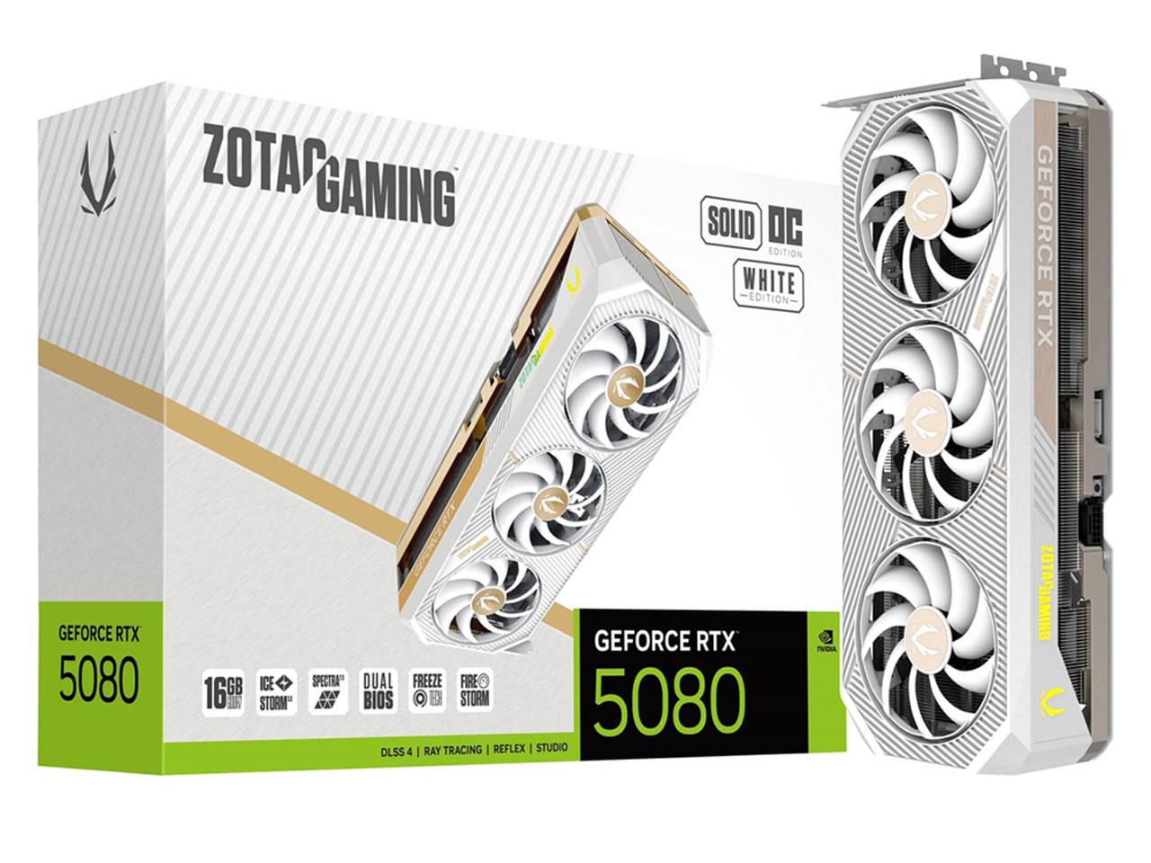 アスク ZOTAC GAMING GeForce RTX 5080 SOLID OC White 16GB GDDR7 (RTX5080SOLIDOCW16G/ZT-B50800Q-10P)