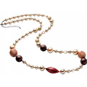 チヤタニジユーリー カラーロングネックレス　ブラウン　 ES−25N／BR