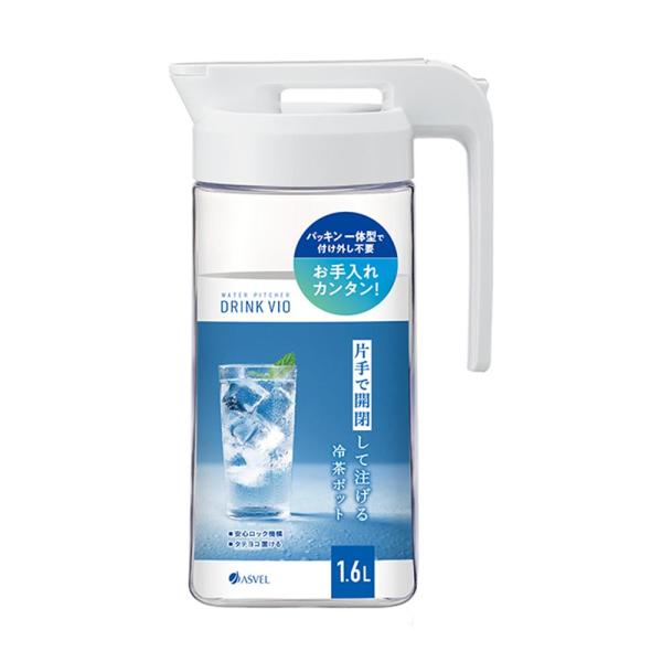 アスベル(Asvel) アスベル 冷水筒1.6L ドリンク・ビオS1600WL ホワイト [並行輸入品]