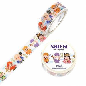 カミイソ産商 【仕様変更】マスキングテープ 七福神 15mm×7m巻 (UR0229)【入数:10】