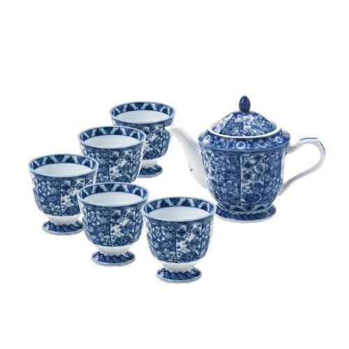 ブルーム ≪メーカー取寄≫染付更紗 ポット茶器揃[日本製 美濃焼 食器]ギフト (-)【入数:2】