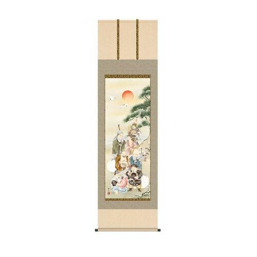 COMOLIFE コモライフ 掛軸 緒方葉水 七福神 54.5×190cm KZ2D1-023 (2167605)