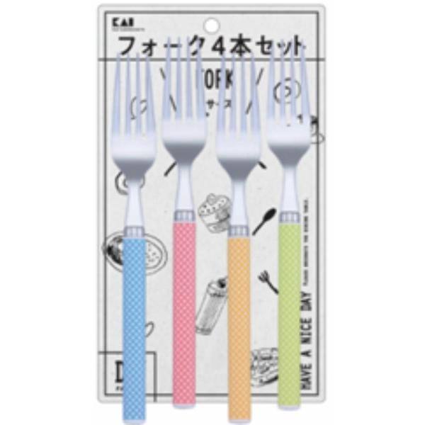 000FA5176 貝印 ドット柄 フォークL 4本セット FA5176 000FA5176