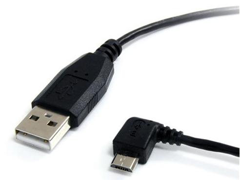 STARTECH.COM 30cm micro USB変換ケーブル マイクロUSB左向きL型ケーブル A端子 オス-micro-B端子 オス