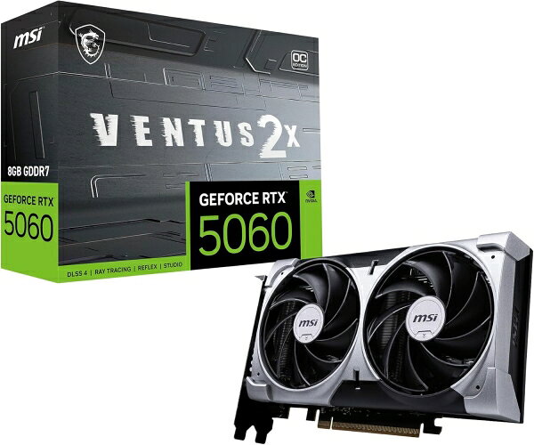 MSI エムエスアイ グラフィックボード GeForce RTX 5060 8G VENTUS 2X OCの商品画像（楽天市場）