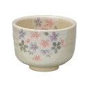 日本製 Y1507 抹茶碗 丸好粉引万葉桜抹茶碗