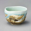 日本製 Y1537 抹茶碗 カク林青白彩小抹茶