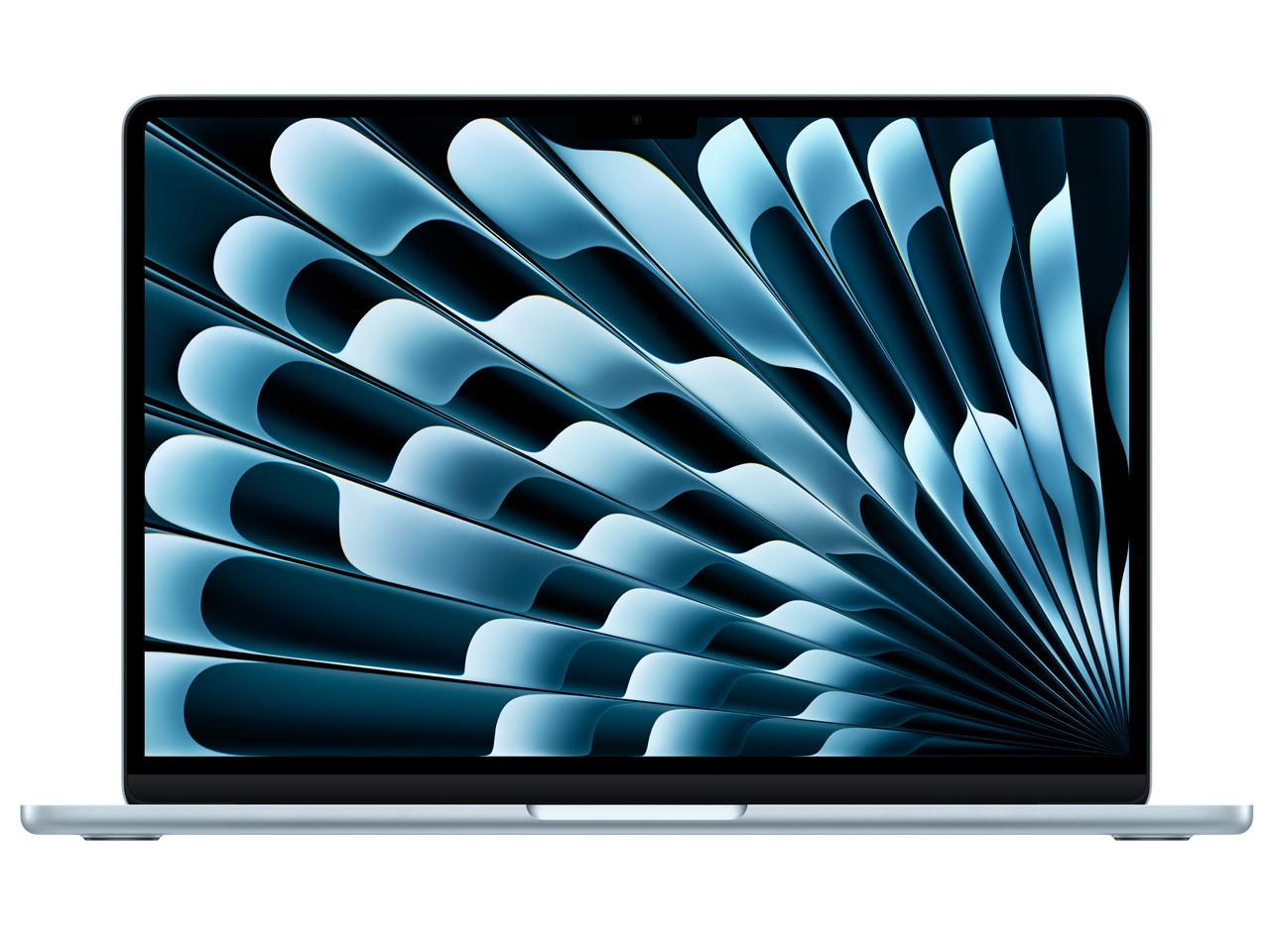 APPLE アップル MC6U4J/A APPLE MacBook Air Liquid Retinaディスプレイ macOS 13.6～13.9型（インチ） Apple M4 メモリ16GB SSD 512GB 2560×1664 Webカメラ有り Bluetooth v5.3 1.0～1.5kg ブルー系