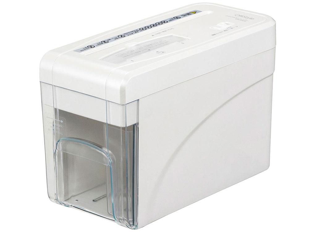 OHM オーム電機 SHR-SD05C 卓上電動シュレッダー クロスカット 最大幅:A4 最大枚数:10枚以下 5L未満 ホワイト