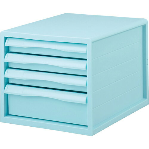 ナカバヤシ フィットカラー レターケース A4/浅3・深1段 ブルー A4E-FC04-BL