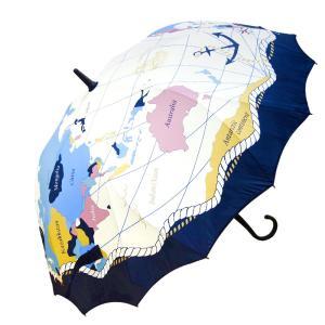 ダモン・デ(Damon de) SEAMLESS da mon de シームレス傘 長傘 60cm da2175マリン地図