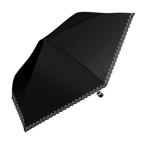 藤田屋 晴雨兼用折りたたみ傘 50cm ヒートカット 無地 ブラック SM-1307(KT) (1967941)(4.0)